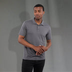 Izu Everything Performance Eco Polo for Men Transfer - Charcoal - Front On Model