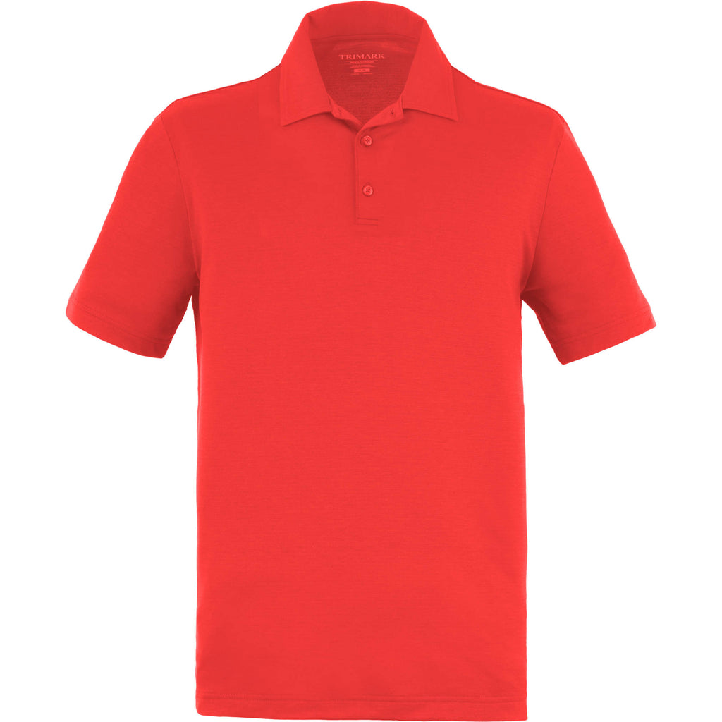 Izu Everything Performance Eco Polo for Men Transfer - Team Red - Front Flat