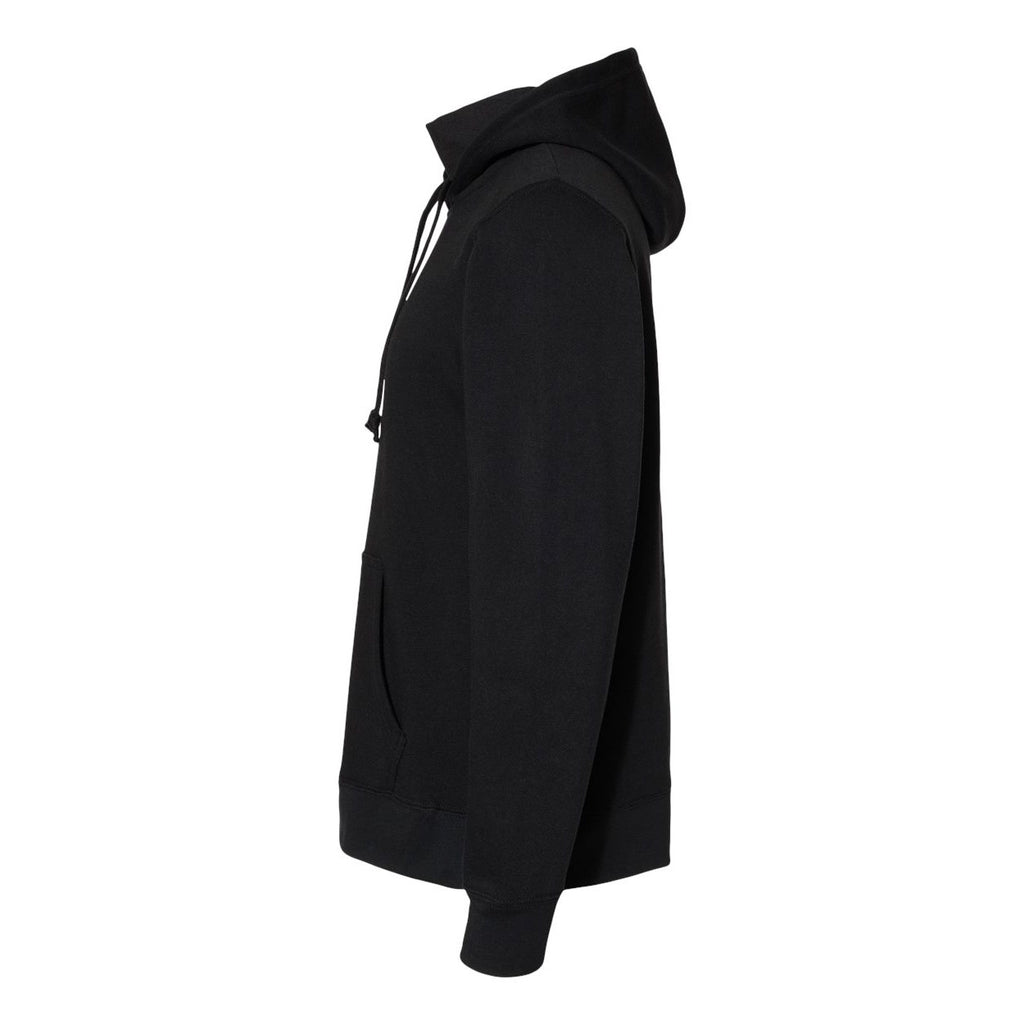 J. America Men's Gaiter Fleece Hooded Sweatshirt Embroidery - Black - Direct Side