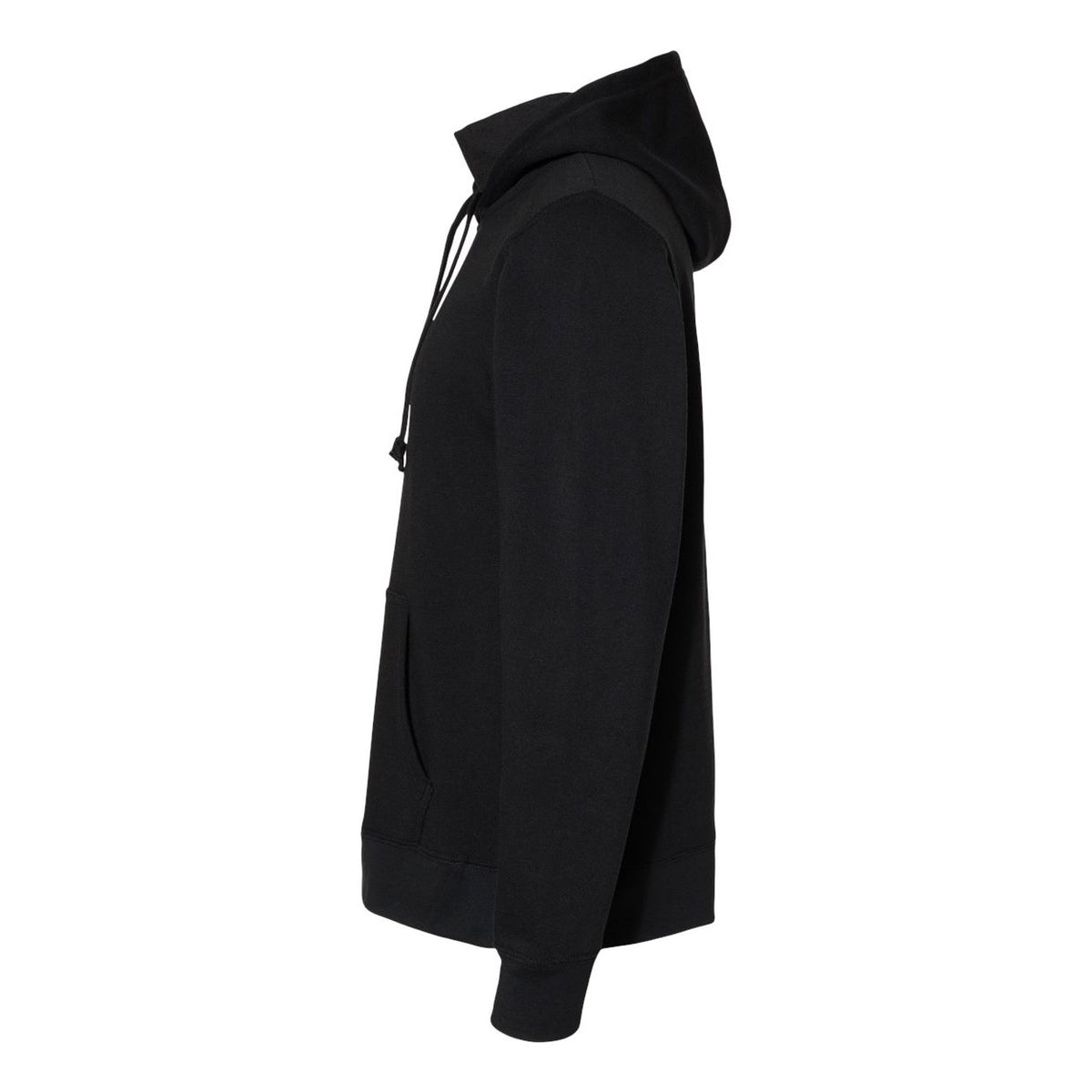 J. America Men's Gaiter Fleece Hooded Sweatshirt Embroidery - Black - Direct Side