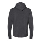 J. America Men's Gaiter Fleece Hooded Sweatshirt Embroidery - Black Heather - Back