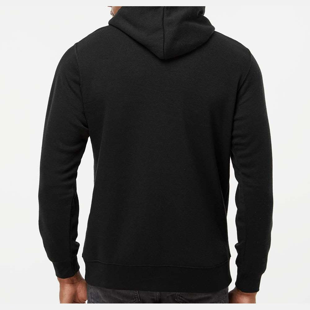 J. America Men's Gaiter Fleece Hooded Sweatshirt Embroidery - Black - On Model Back