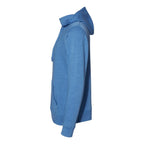 J. America Men's Gaiter Fleece Hooded Sweatshirt Embroidery - Cool Royal Heather - Direct Side