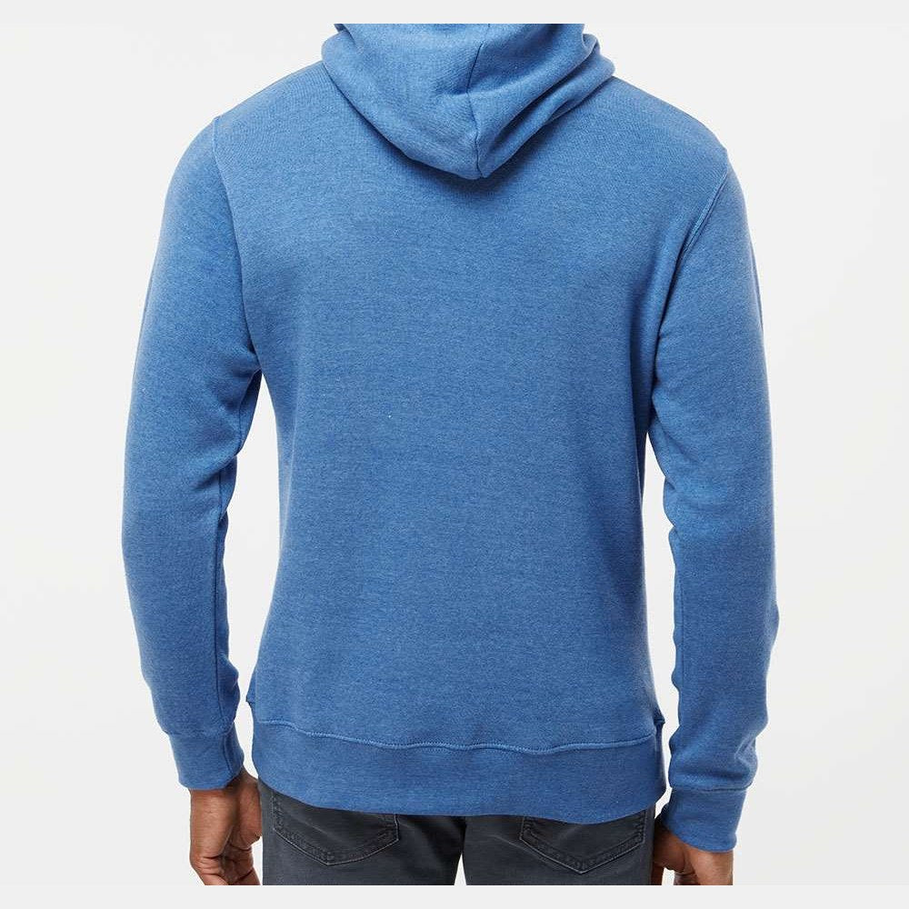 J. America Men's Gaiter Fleece Hooded Sweatshirt Embroidery - Cool Royal Heather - On Model Back