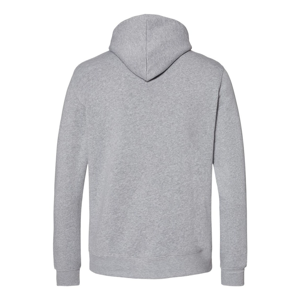 J. America Men's Gaiter Fleece Hooded Sweatshirt Embroidery - Grey Heather - Back