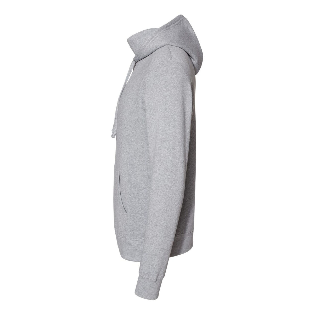 J. America Men's Gaiter Fleece Hooded Sweatshirt Embroidery - Grey Heather - Direct Side