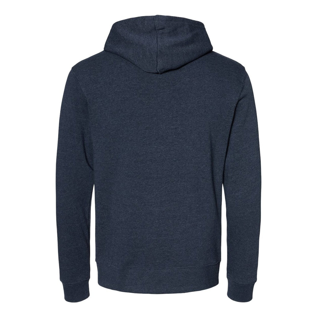 J. America Men's Gaiter Fleece Hooded Sweatshirt Embroidery - True Navy Heather - Back