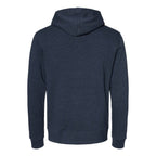J. America Men's Gaiter Fleece Hooded Sweatshirt Embroidery - True Navy Heather - Back