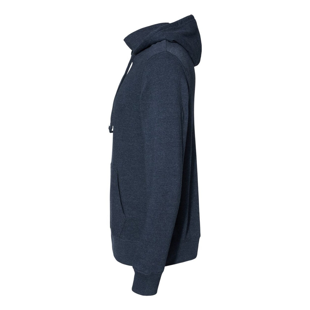 J. America Men's Gaiter Fleece Hooded Sweatshirt Embroidery - True Navy Heather - Direct Side