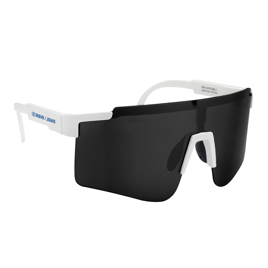 Jagger Sunglasses with Recycled Frames - White with Black - Pad Print