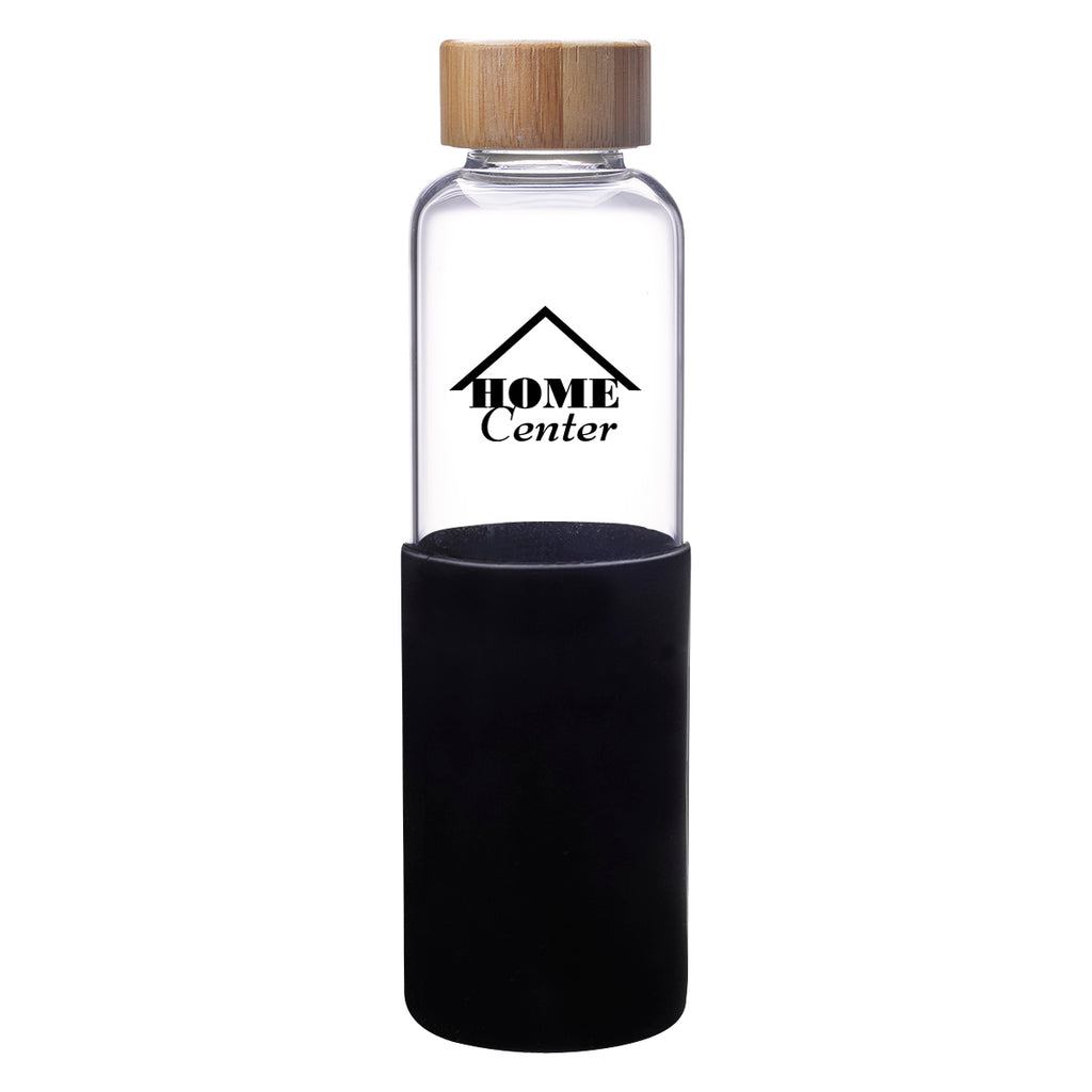 James Glass Bottle, 20 oz - Black - Silk Screen