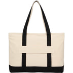 Jane Recycled Canvas Tote with Turn-Lock Buckle, 12 oz - Black - Back