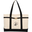 Jane Recycled Canvas Tote with Turn-Lock Buckle, 12 oz - Black - Front