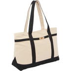 Jane Recycled Canvas Tote with Turn-Lock Buckle, 12 oz - Black - Right Angle