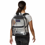 JanSport Clear PVC Backpack - Clear - Front Lifestyle