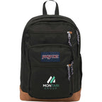 JanSport Cool Student Backpack with Synthetic Leather Trim Transfer - Black - Front