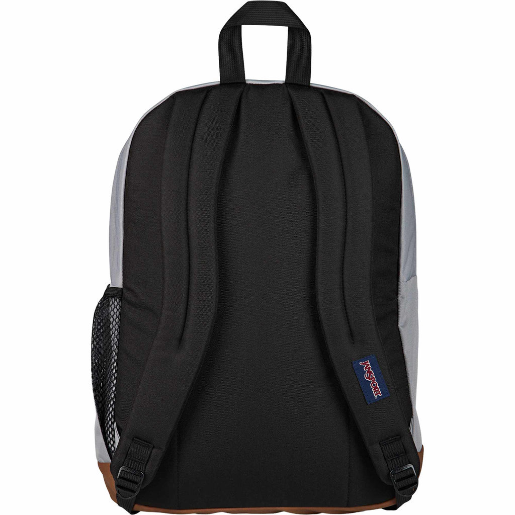 JanSport Cool Student Backpack with Synthetic Leather Trim Transfer - Light Gray - Back