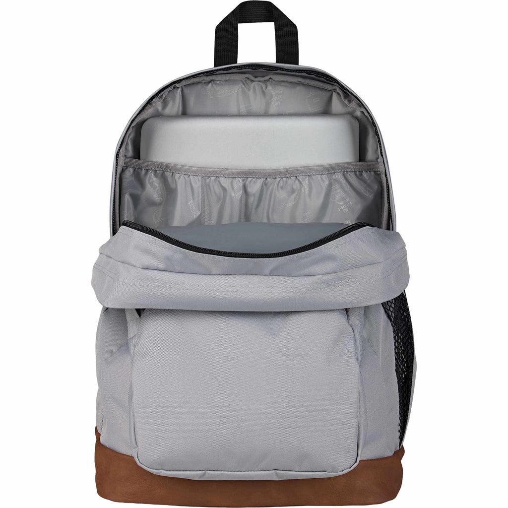 JanSport Cool Student Backpack with Synthetic Leather Trim Transfer - Light Gray - Detail