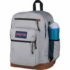 JanSport Cool Student Backpack with Synthetic Leather Trim Transfer - Light Gray - Left Angle 2