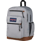 JanSport Cool Student Backpack with Synthetic Leather Trim Transfer - Light Gray - Left Angle