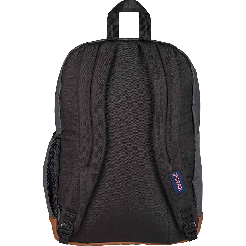 JanSport Cool Student Backpack with Synthetic Leather Trim Transfer - Smokey Grit - Back