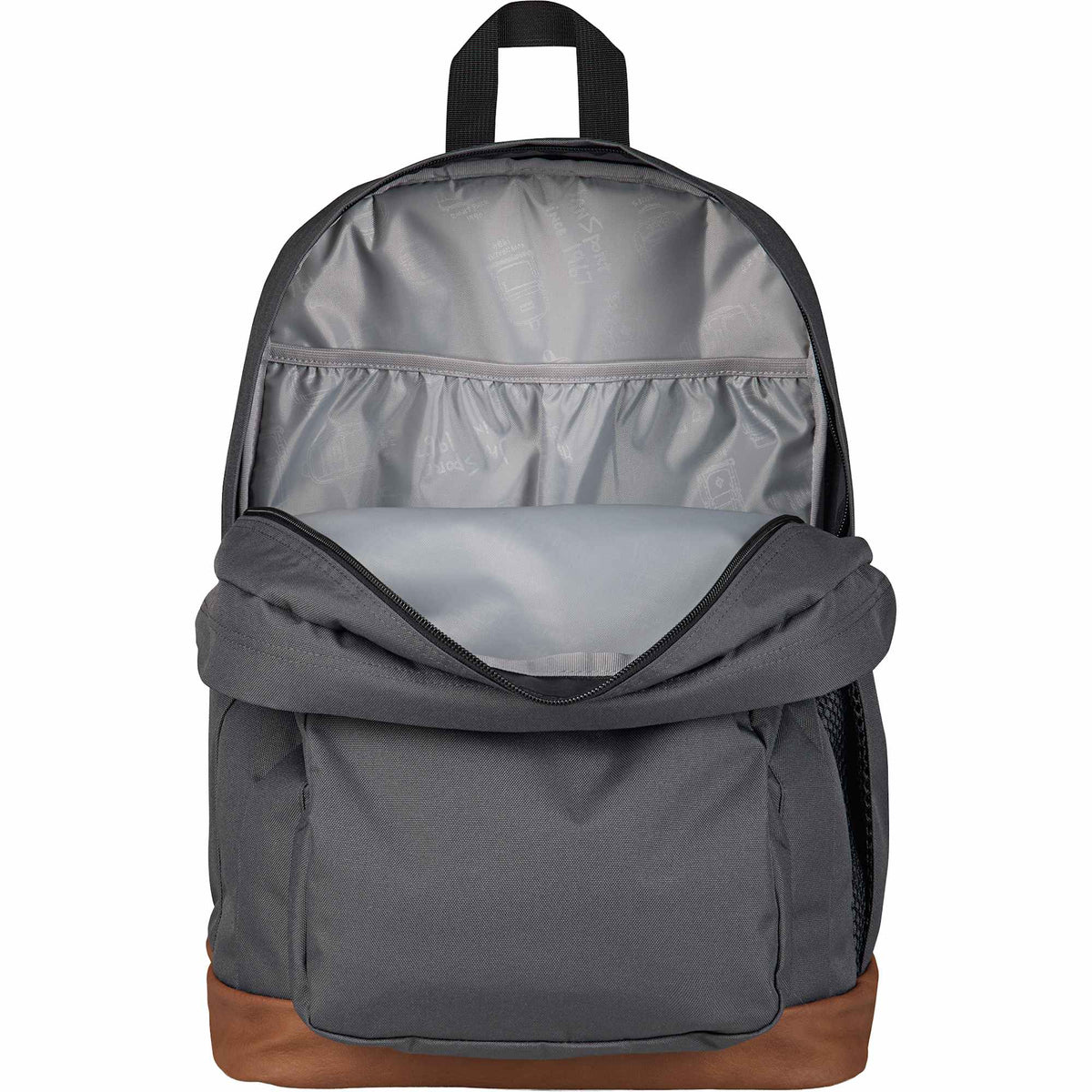 JanSport Cool Student Backpack with Synthetic Leather Trim Transfer - Smokey Grit - Front 2