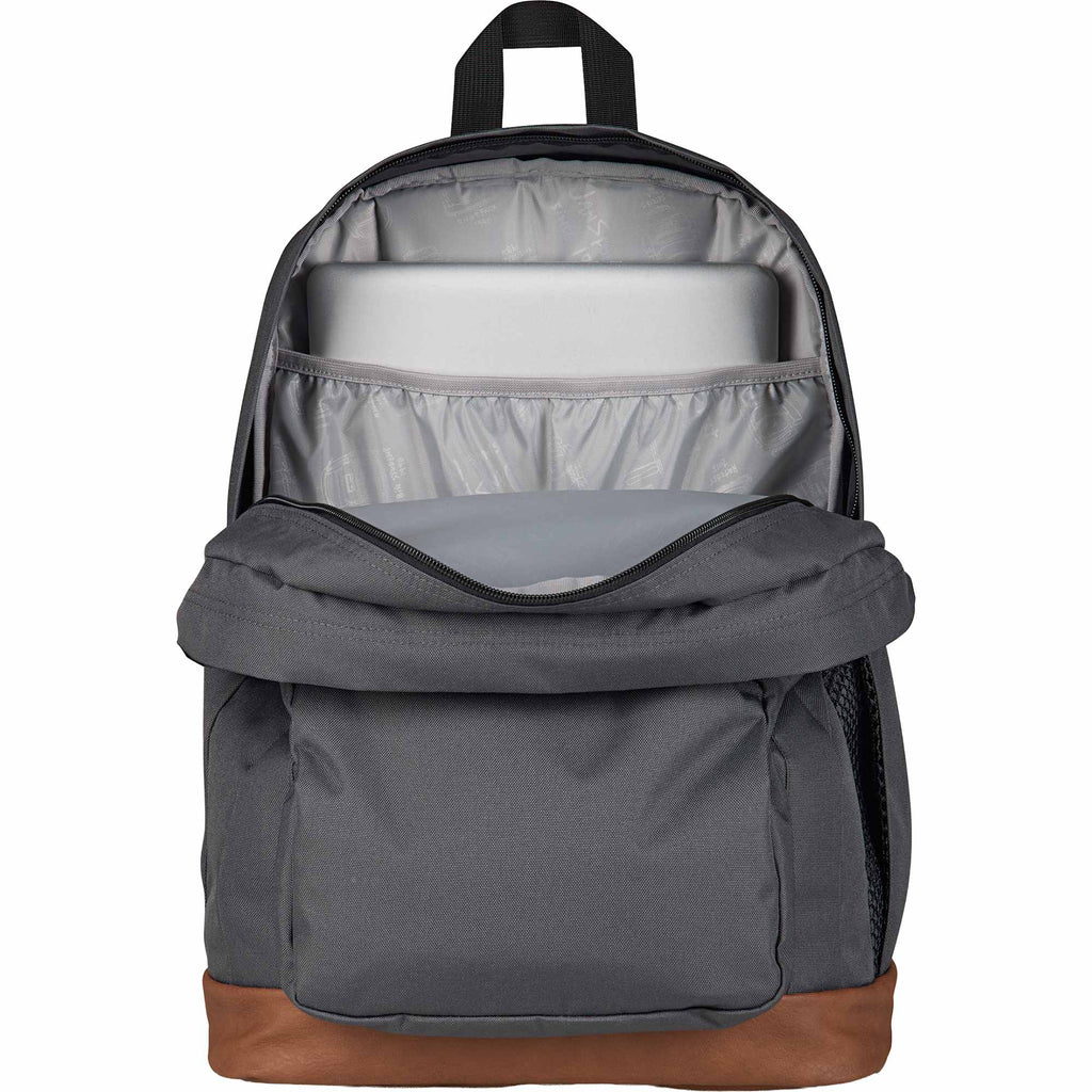 JanSport Cool Student Backpack with Synthetic Leather Trim Transfer - Smokey Grit - Front 4