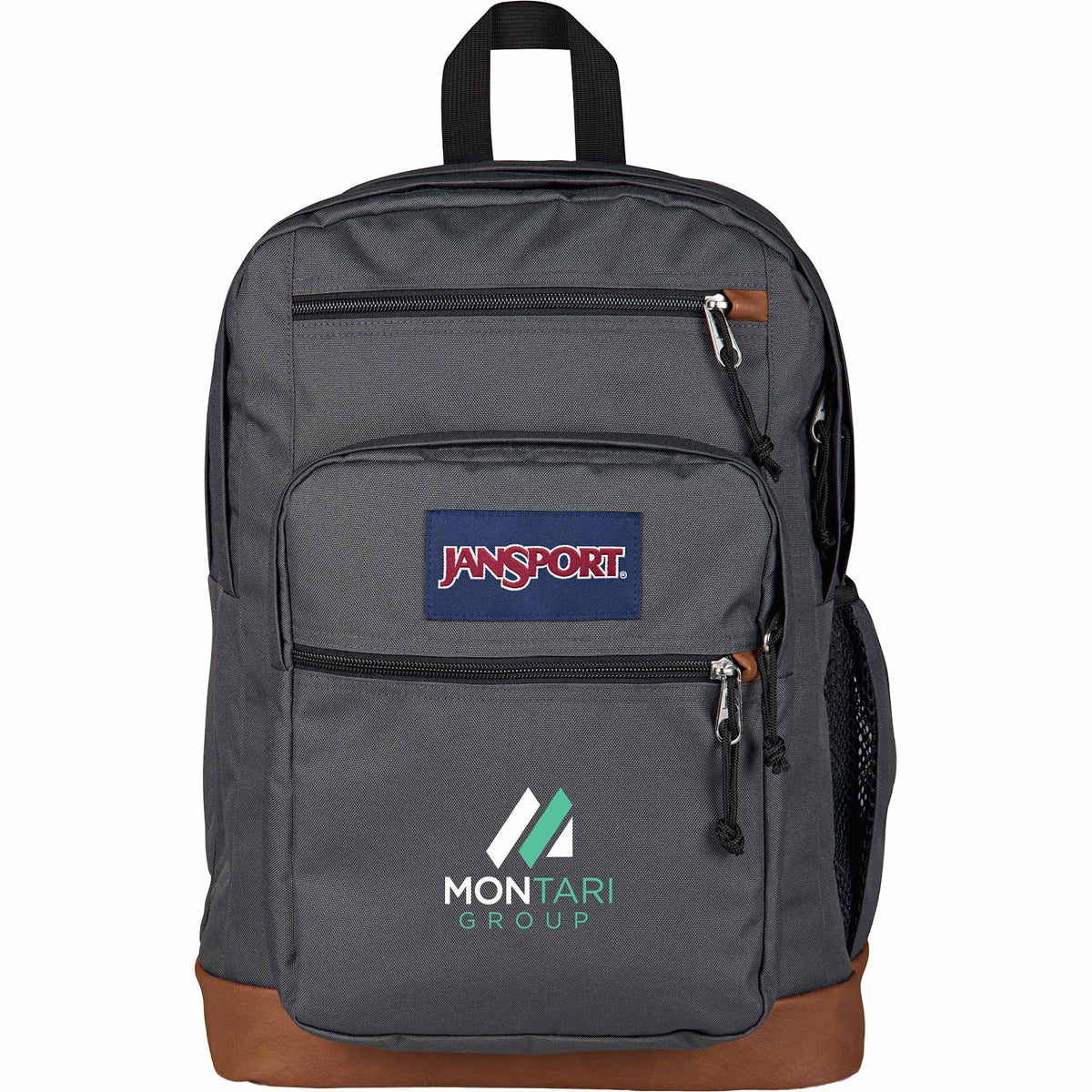JanSport Cool Student Backpack with Synthetic Leather Trim Transfer - Smokey Grit - Front