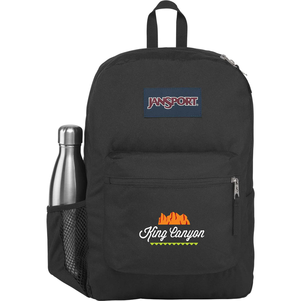 JanSport Cross Town Plus Laptop Backpack, 15 Inch - Black - Front