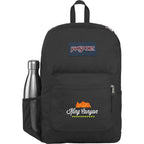 JanSport Cross Town Plus Laptop Backpack, 15 Inch Embroidery - Black - Front