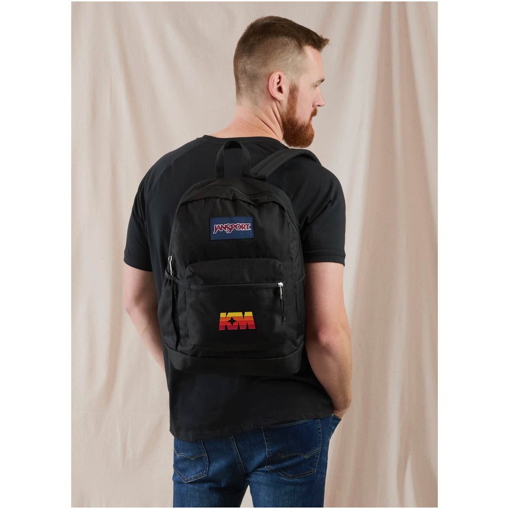 JanSport Cross Town Plus Laptop Backpack, 15 Inch Embroidery - Black - Lifestyle