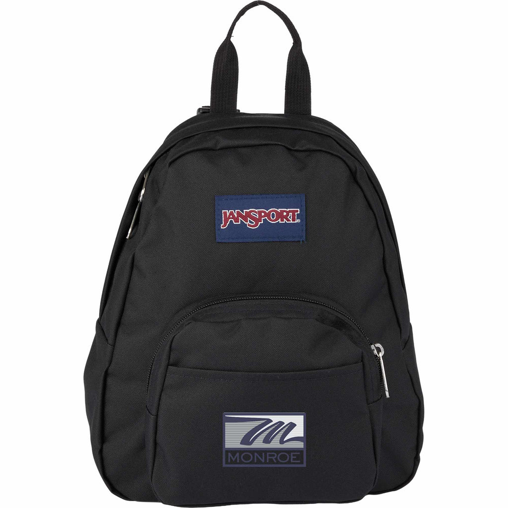JanSport Half Pint Mini Backpack in Recycled PET Embroidery - Black - Front