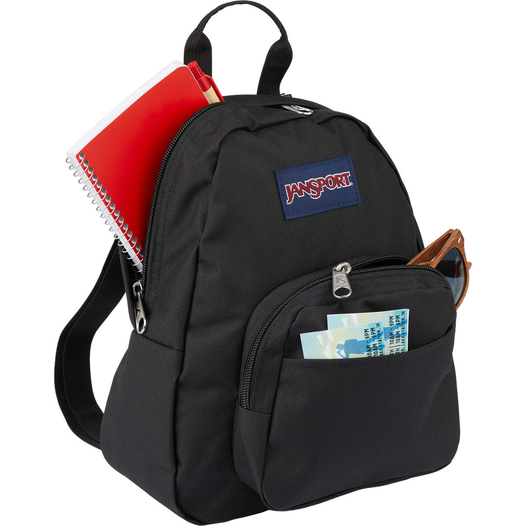 JanSport Half Pint Mini Backpack in Recycled PET Transfer - Black - Detail