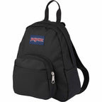 JanSport Half Pint Mini Backpack in Recycled PET Transfer - Black - Left Angle