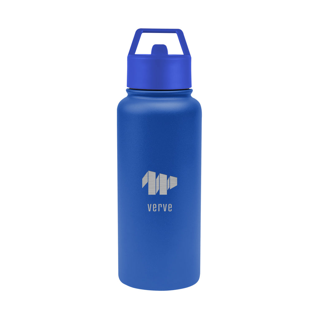 Jasper Recycled Stainless Steel Bottle, 32 oz - Blue - Laser Engraving