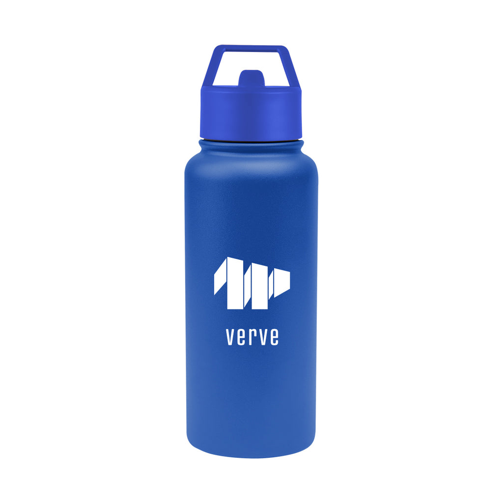 Jasper Recycled Stainless Steel Bottle, 32 oz - Blue - Silk Screen