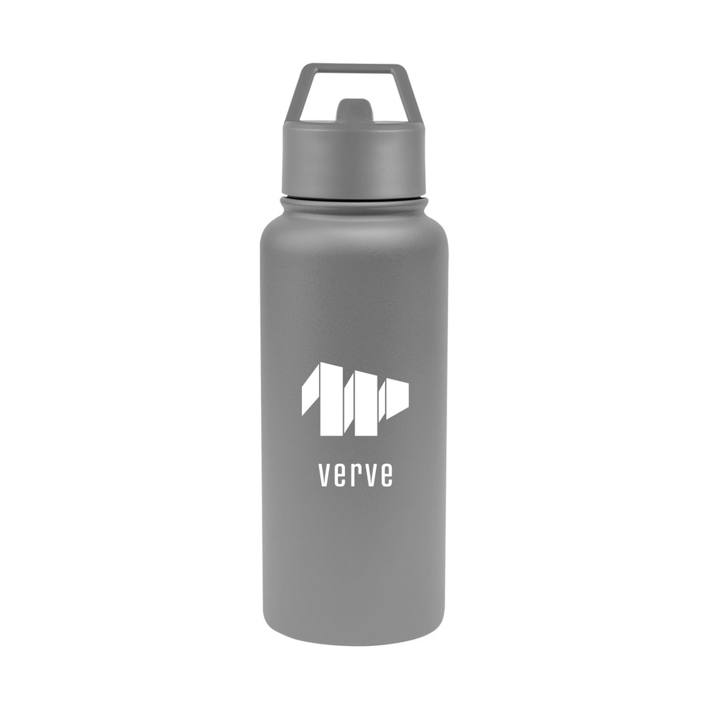 Jasper Recycled Stainless Steel Bottle, 32 oz - Gray - Silk Screen