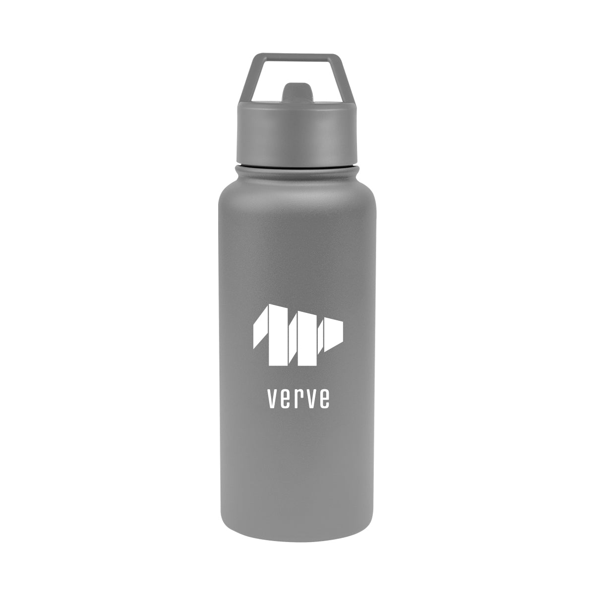 Jasper Recycled Stainless Steel Bottle, 32 oz - Gray - Silk Screen