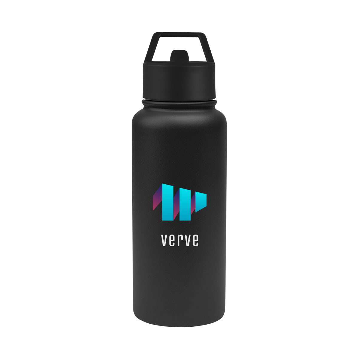 Jasper Recycled Stainless Steel Bottle, 32 oz Laser Engraving - Black - Colorbrite