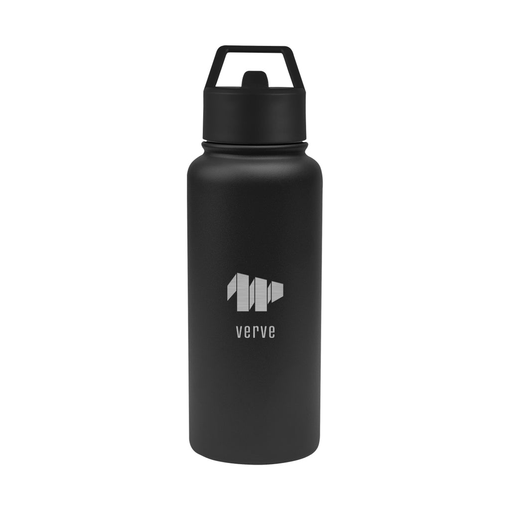 Jasper Recycled Stainless Steel Bottle, 32 oz Laser Engraving - Black - Laser Engraving