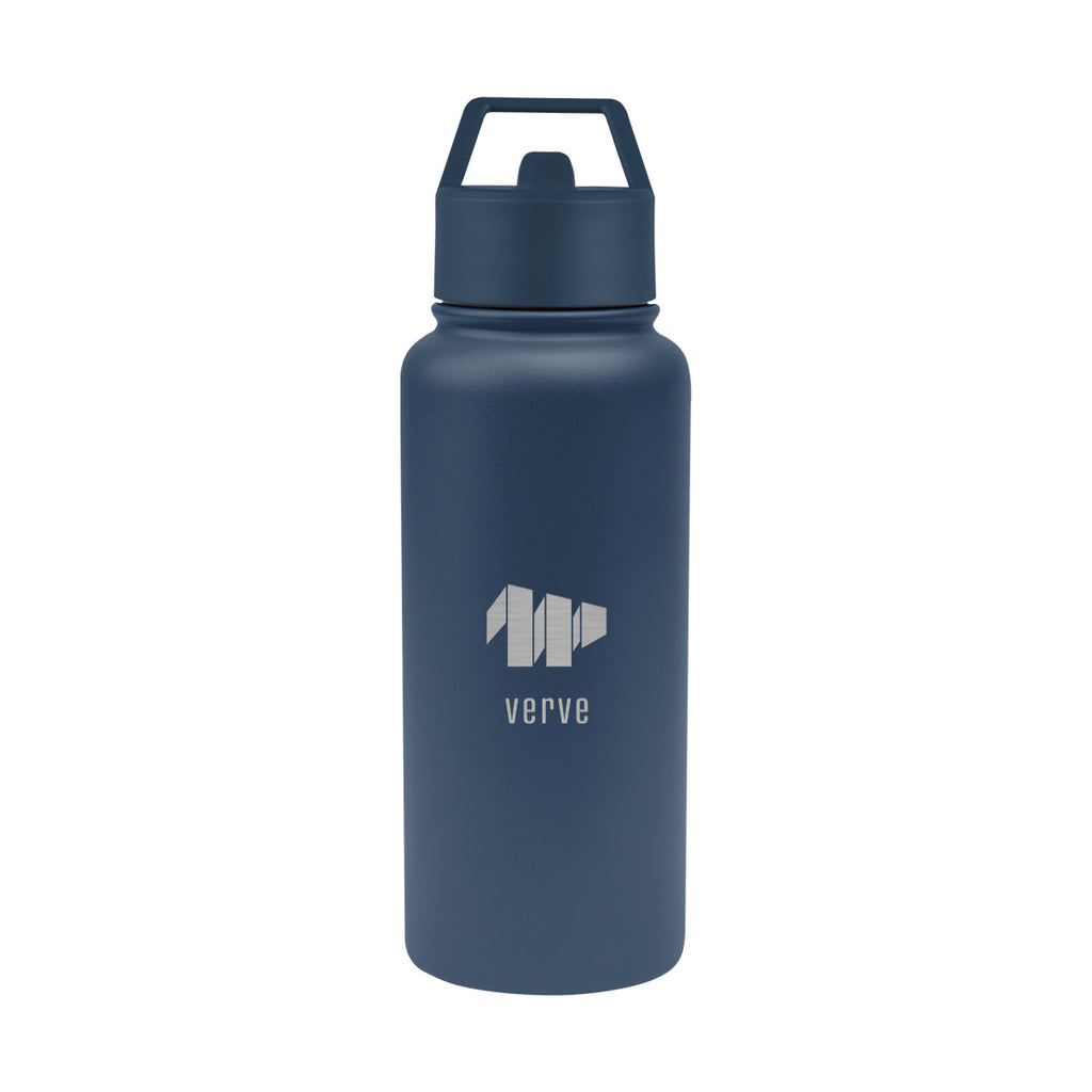 Jasper Recycled Stainless Steel Bottle, 32 oz Laser Engraving - Navy - Laser Engraving