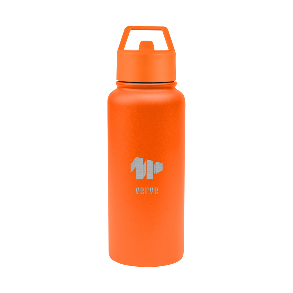 Jasper Recycled Stainless Steel Bottle, 32 oz Laser Engraving - Orange - Laser Engraving