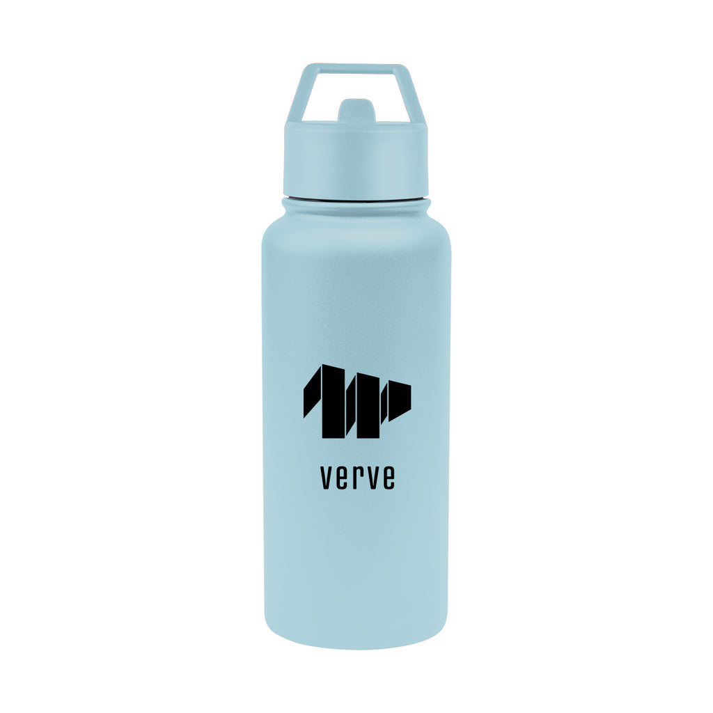 Jasper Recycled Stainless Steel Bottle, 32 oz - Light Blue - Silk Screen