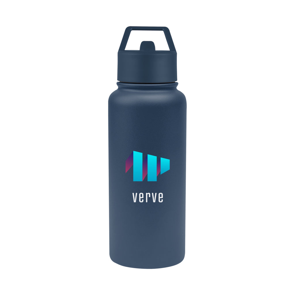 Jasper Recycled Stainless Steel Bottle, 32 oz - Navy - Colorbrite