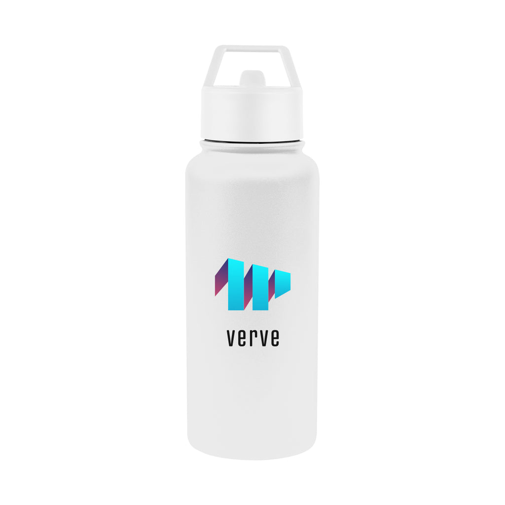 Jasper Recycled Stainless Steel Bottle, 32 oz - White - Colorbrite