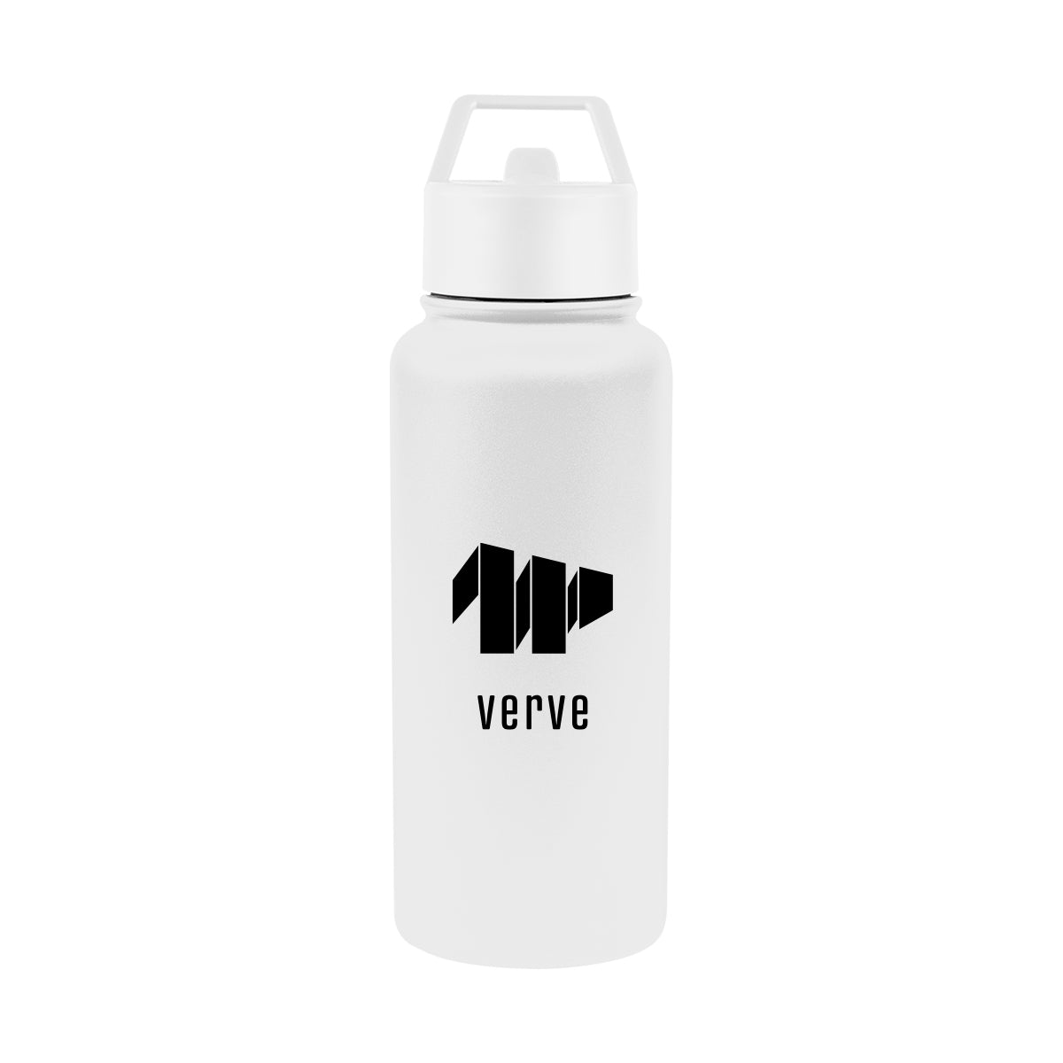 Jasper Recycled Stainless Steel Bottle, 32 oz - White - Silk Screen