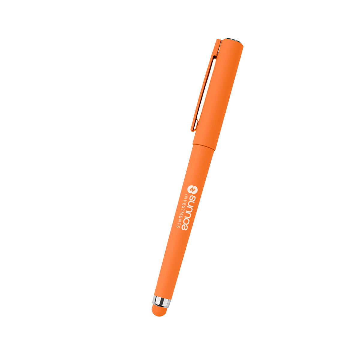 Jazzy Gel Pen and Stylus - Orange - Silk Screen
