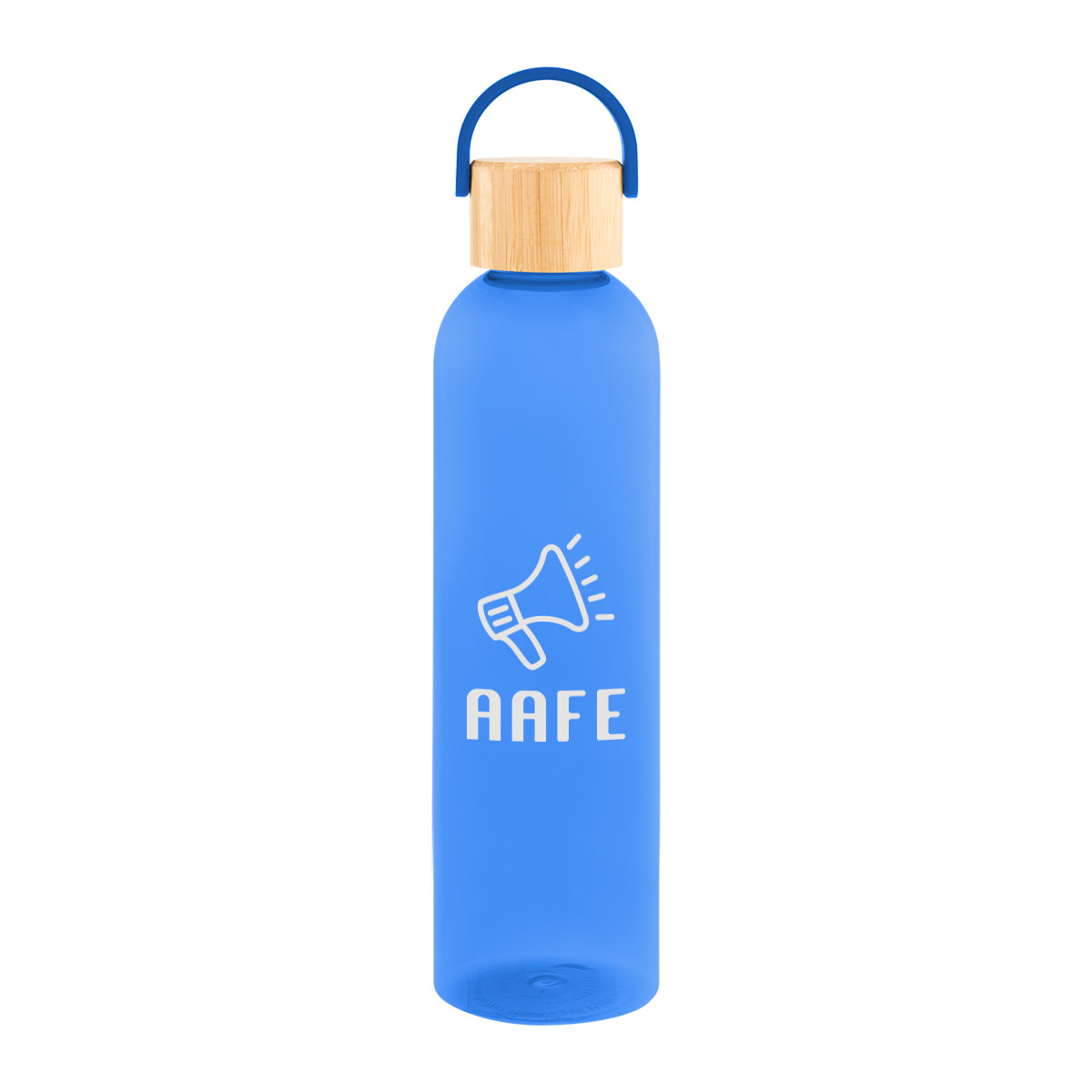 Jeffrey Bottle with Bamboo Lid and Carry Handle, 32 oz - Blue - Silk Screen