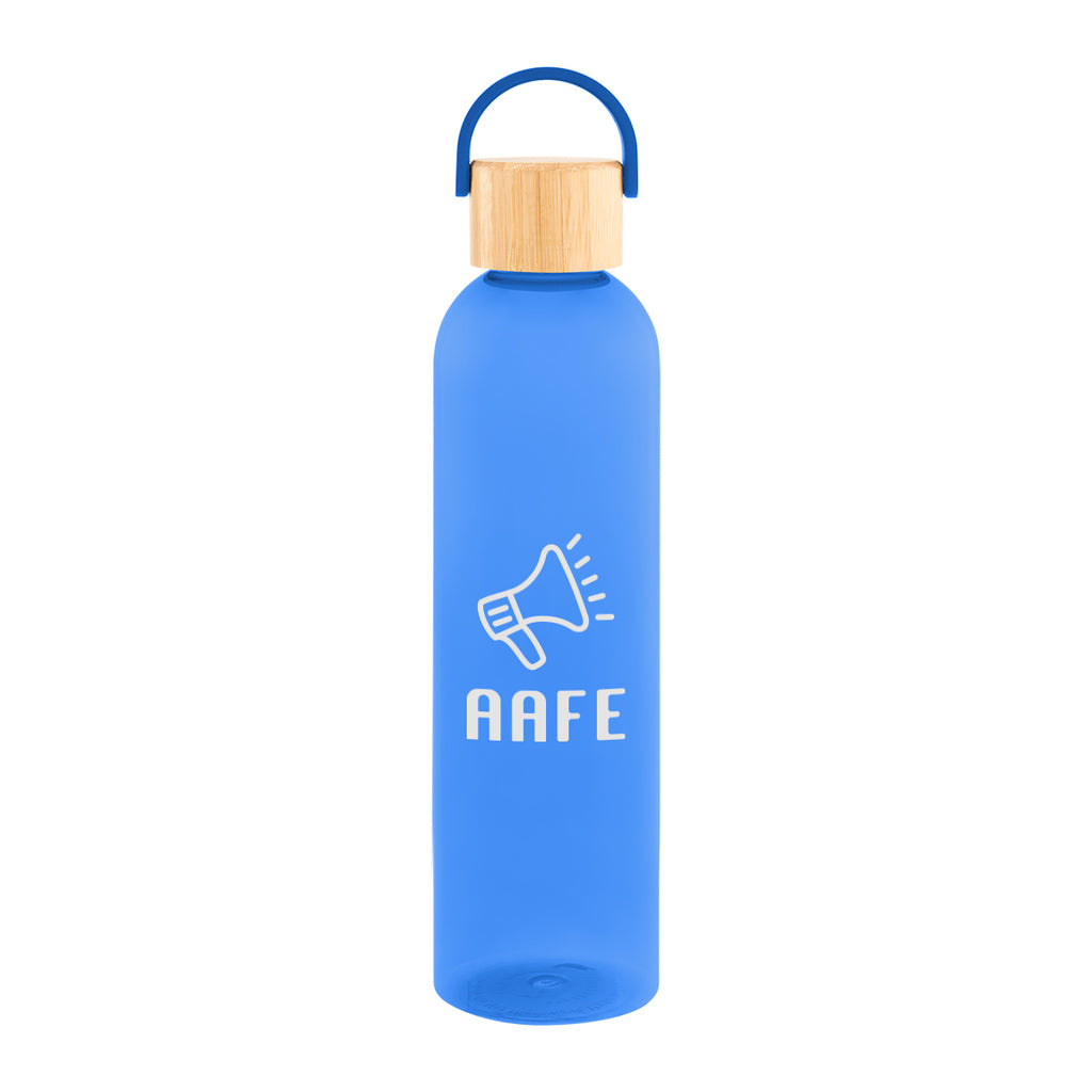 Jeffrey Bottle with Bamboo Lid and Carry Handle, 32 oz - Blue - Silk Screen