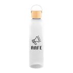 Jeffrey Bottle with Bamboo Lid and Carry Handle, 32 oz - Clear - Silk Screen